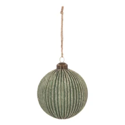 Weihnachtskugel Lampion, Dunkelgrün, Glas, 10 Cm