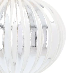 Weihnachtskugel Lampion In Zwiebelform, Silber, Glas, 8 Cm