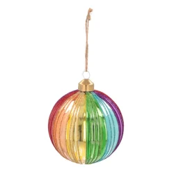 Weihnachtskugel Lampion, Regenbogen, Glas, 10 Cm