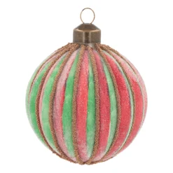 Weihnachtskugel Lampion, Rot-grün, Glas, 8 Cm