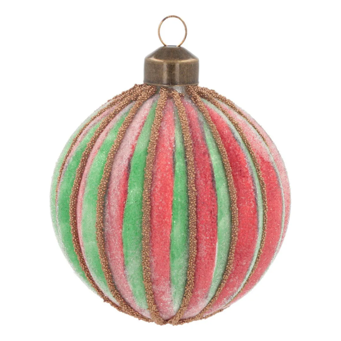 Weihnachtskugel Lampion, Rot-grün, Glas, 8 Cm