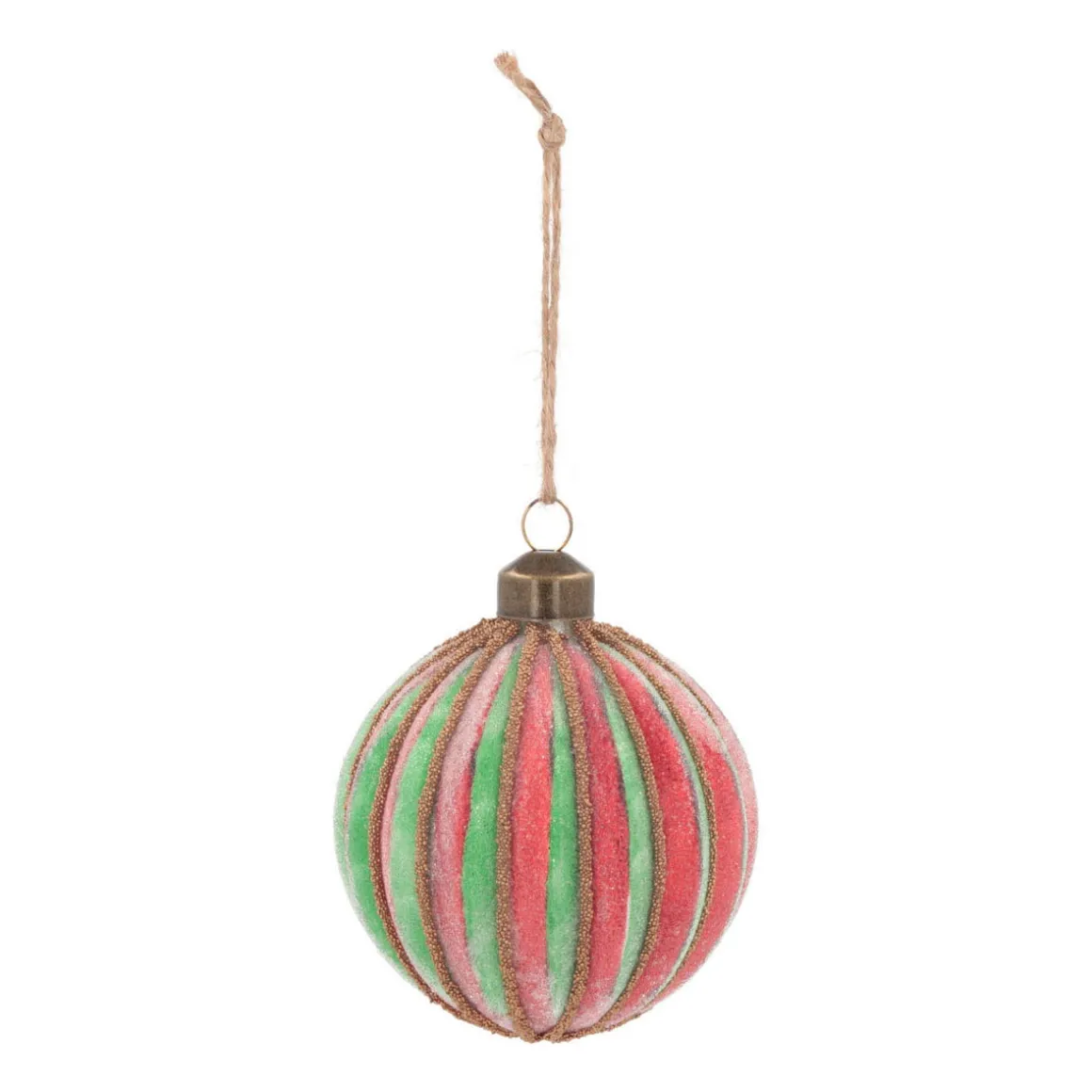 Weihnachtskugel Lampion, Rot-grün, Glas, 8 Cm
