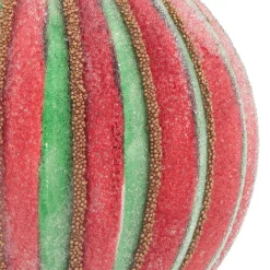 Weihnachtskugel Lampion, Rot-grün, Glas, 8 Cm