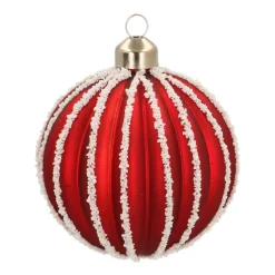 Weihnachtskugel Lampion, Rot, Glas, 8 Cm