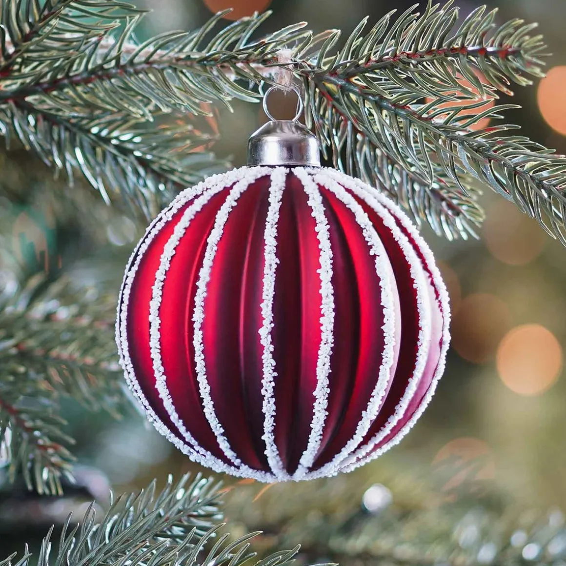 Weihnachtskugel Lampion, Rot, Glas, 8 Cm