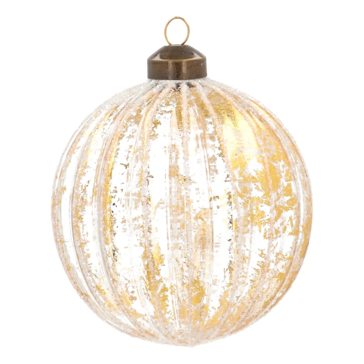 Weihnachtskugel Lampion, Transparent-gold, Glas, 10 Cm