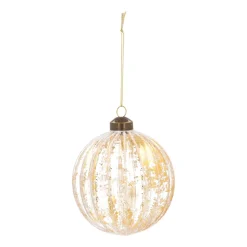 Weihnachtskugel Lampion, Transparent-gold, Glas, 10 Cm