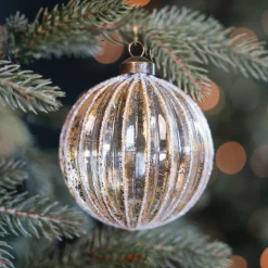 Weihnachtskugel Lampion, Transparent-gold, Glas, 10 Cm