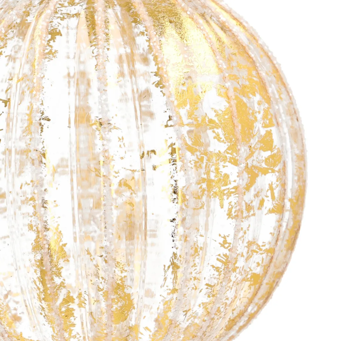 Weihnachtskugel Lampion, Transparent-gold, Glas, 10 Cm