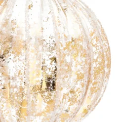 Weihnachtskugel Lampion, Transparent-gold, Glas, 8 Cm