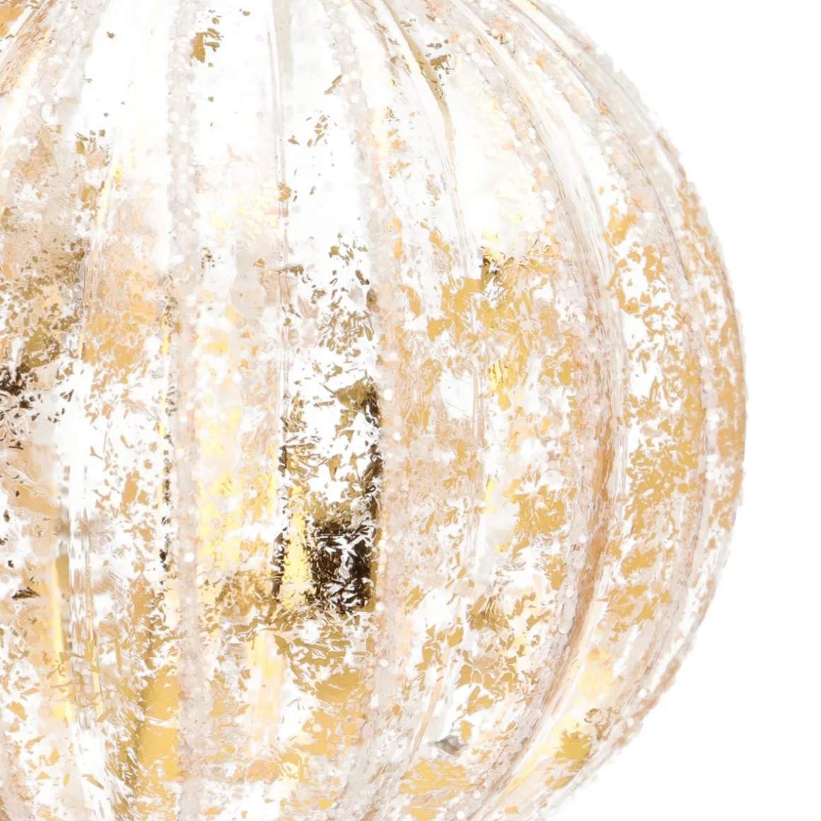 Weihnachtskugel Lampion, Transparent-gold, Glas, 8 Cm