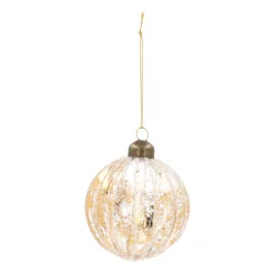 Weihnachtskugel Lampion, Transparent-gold, Glas, 8 Cm