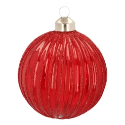 Weihnachtskugel Lampion, Transparent-beerenfarben, Glas, 8 Cm