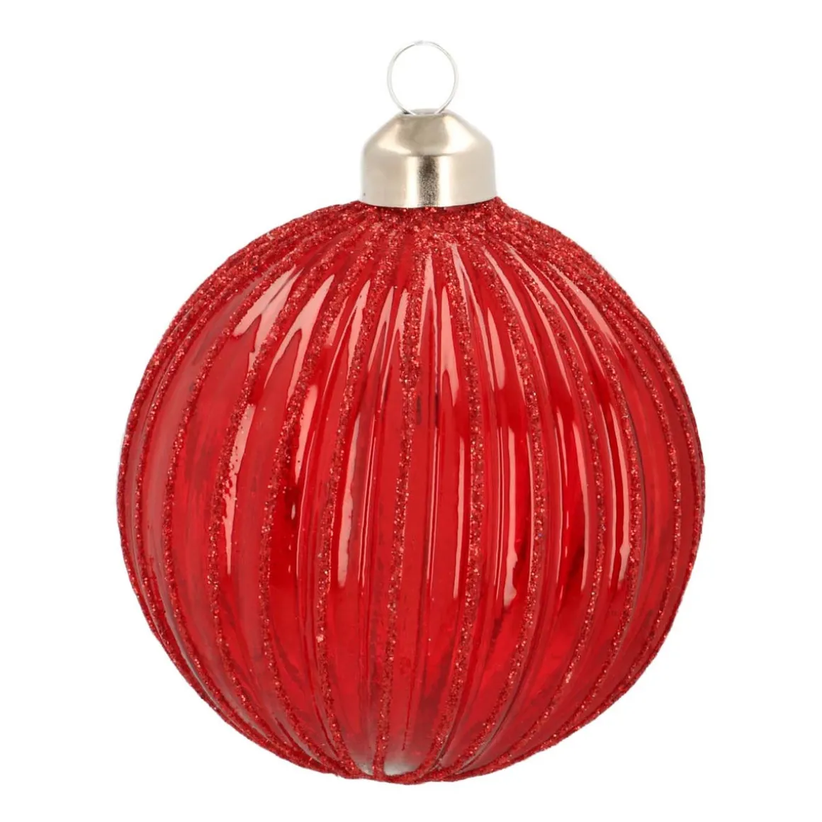 Weihnachtskugel Lampion, Transparent-beerenfarben, Glas, 8 Cm