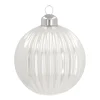 Weihnachtskugel Lampion, Weiß, Glas, 8 Cm