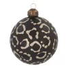 Weihnachtskugel Leoprint, Schwarz, Glas, 8 Cm