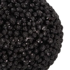 Weihnachtskugel Mit Dekoperlen, Schwarz, Kunststoff, 8 Cm
