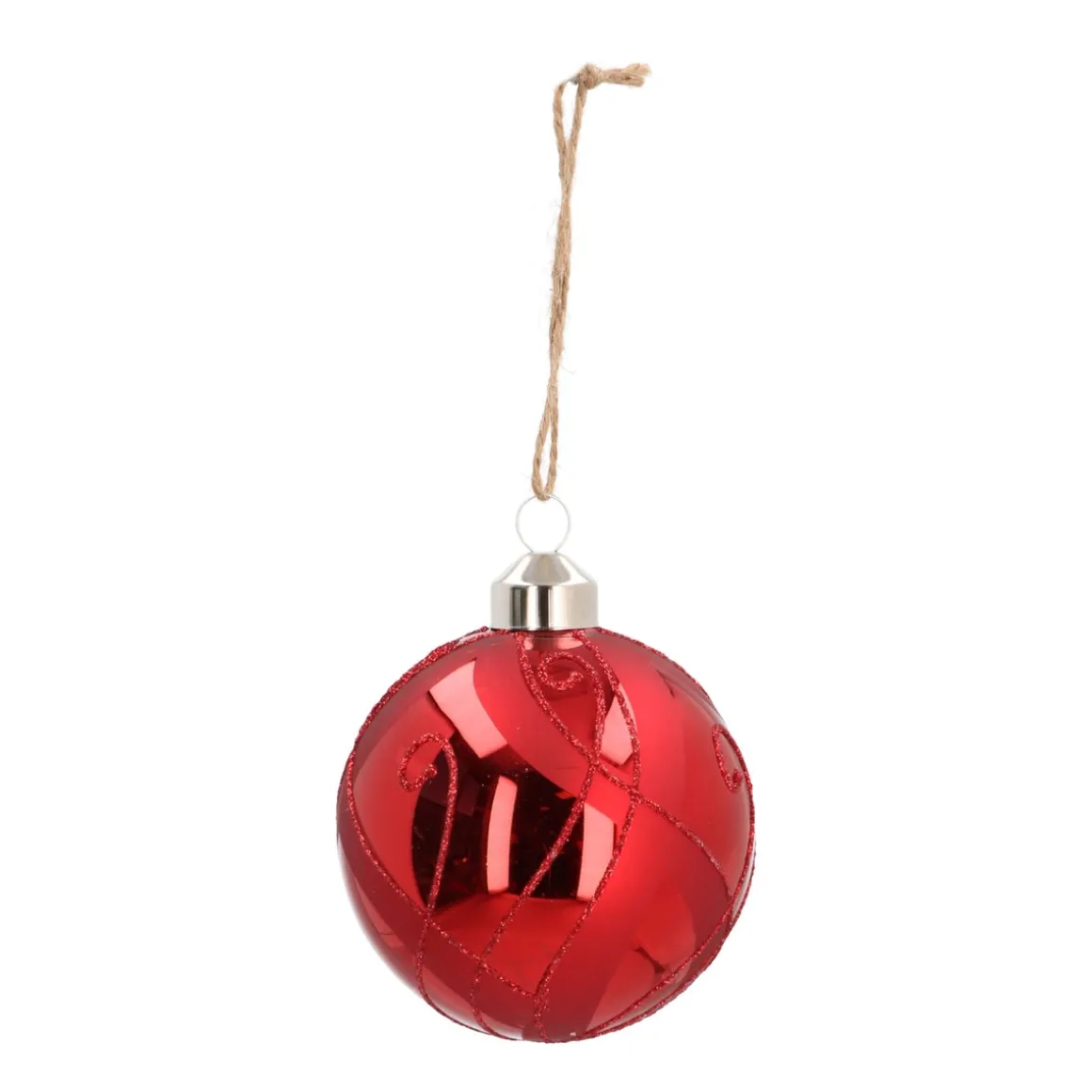 Weihnachtskugel Mit Dekor, Rot, Glas, 8 Cm