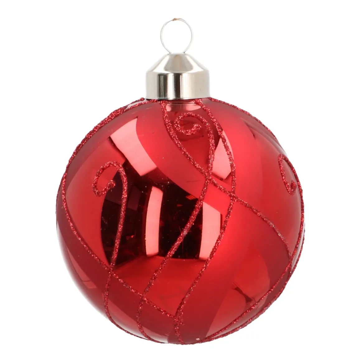 Weihnachtskugel Mit Dekor, Rot, Glas, 8 Cm