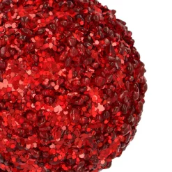 Weihnachtskugel Mit Perlen, Rot, Kunststoff, 8 Cm