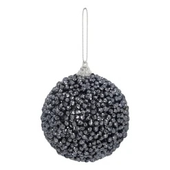 Weihnachtskugel Mitternachtsblau, Kunststoff, 8 Cm