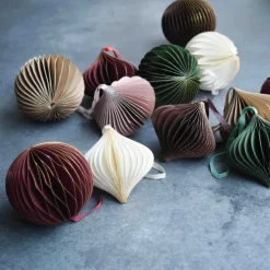 Weihnachtskugel Papier, Bordeaux, 8 Cm