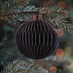 Weihnachtskugel Papier, Schwarz, 8 Cm