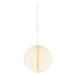 Weihnachtskugel Papier, Weiß, 8 Cm