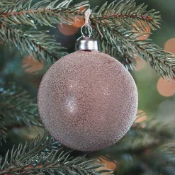 Weihnachtskugel Perlenmeer, Taupe, Glas, 8 Cm