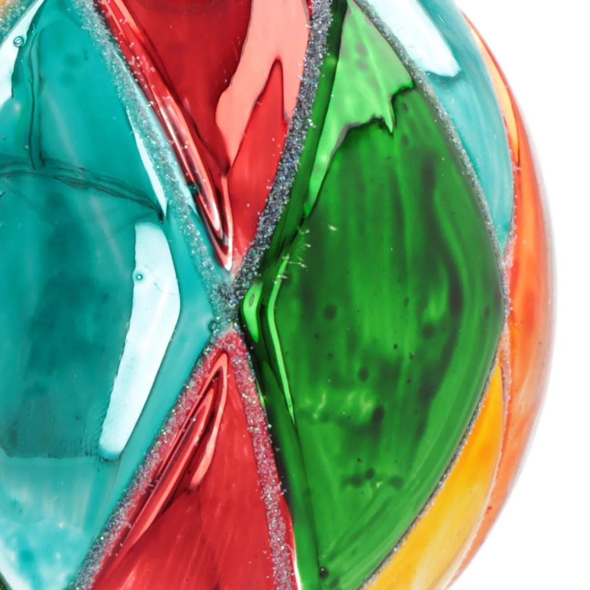 Weihnachtskugel Rautenmuster, Bunt, Glas, 10 Cm