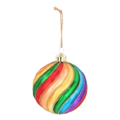 Weihnachtskugel Swirl, Bunt, Glas, 10 Cm
