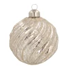 Weihnachtskugel Swirl, Champagner, Glas, 8 Cm
