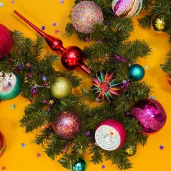 Weihnachtskugel Swirl, Pink, Glas, 10 Cm