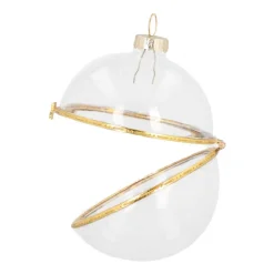 Weihnachtskugel Zum Befüllen Mit Goldverschluss, Transparent, Glas, 8 Cm