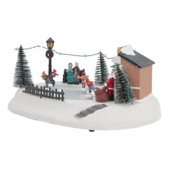 Weihnachtsszene Eislaufen, LED-Beleuchtung & Musik, 29 Cm
