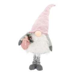 Weihnachtswichtel Mit Teleskopbeinen, Rosa, Stoff, 118 Cm