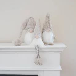 Weihnachtswichtel, Taupe, Stoff, 32 Cm