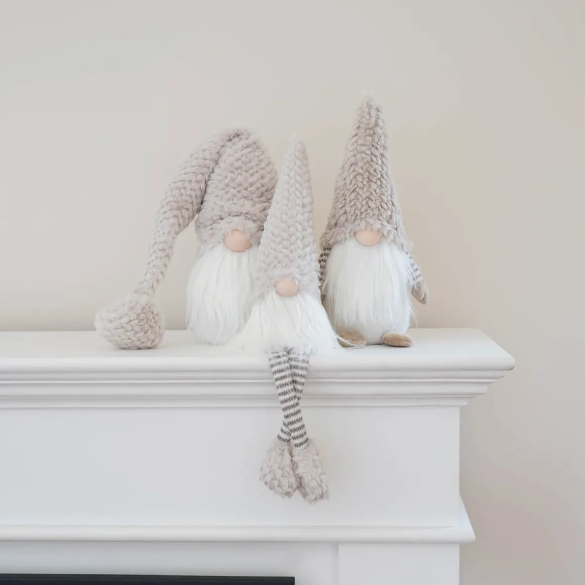 Weihnachtswichtel, Taupe, Stoff, 32 Cm