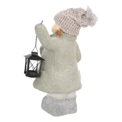 Winterkind Mädchen Mit Laterne, Weiß-grau, 40,5 Cm
