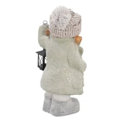 Winterkind Mädchen Mit Laterne, Weiß-grau, 40,5 Cm