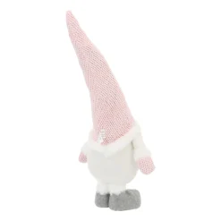 Winterlicher Rosa Zwerg Mit Beweglicher Mütze