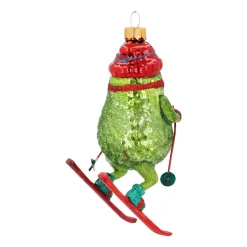 Witzige Avocado Auf Skiern Als Weihnachtsanhänger