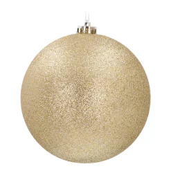 XL Weihnachtskugel Gold Mit Glitzer, Kunststoff, 15 Cm
