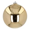 XL Weihnachtskugel Hellgold Glänzend, Kunststoff, 15 Cm