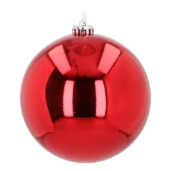 XL Weihnachtskugel Rot, Kunststoff, 15 Cm