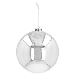 XL Weihnachtskugel Silber, Kunststoff, 15 Cm