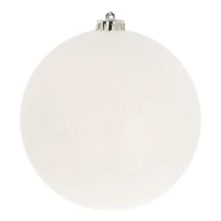 XL Weihnachtskugel Weiß Glitzer, Kunststoff, 15 Cm