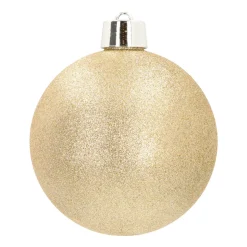XXL Weihnachtskugel Gold Mit Glitzer, Kunststoff, 20 Cm