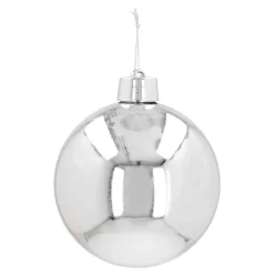 XXL Weihnachtskugel Silber, Kunststoff, 20 Cm