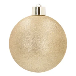 XXXL Weihnachtskugel Gold Mit Glitzer, Kunststoff, 25 Cm